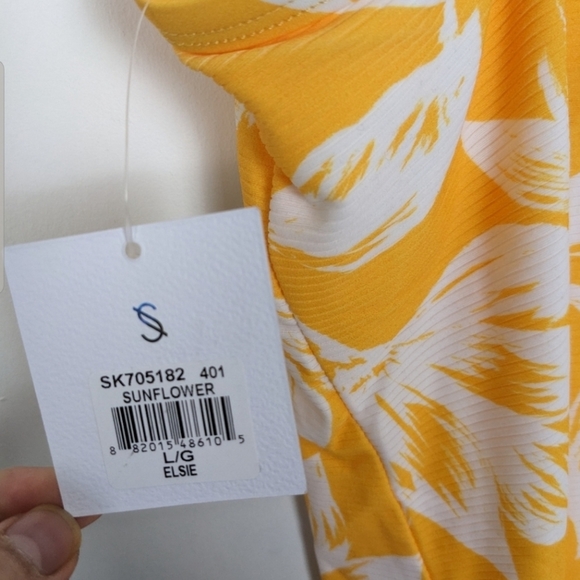 #SIS Skye Yellow Floral Sunflower 2-Piece Tropical Tankini Set sz Large  NWT - Picture 9 of 14